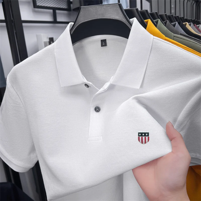 Office High Tech - Heren zomer high-end bedrukt golfpoloshirt met