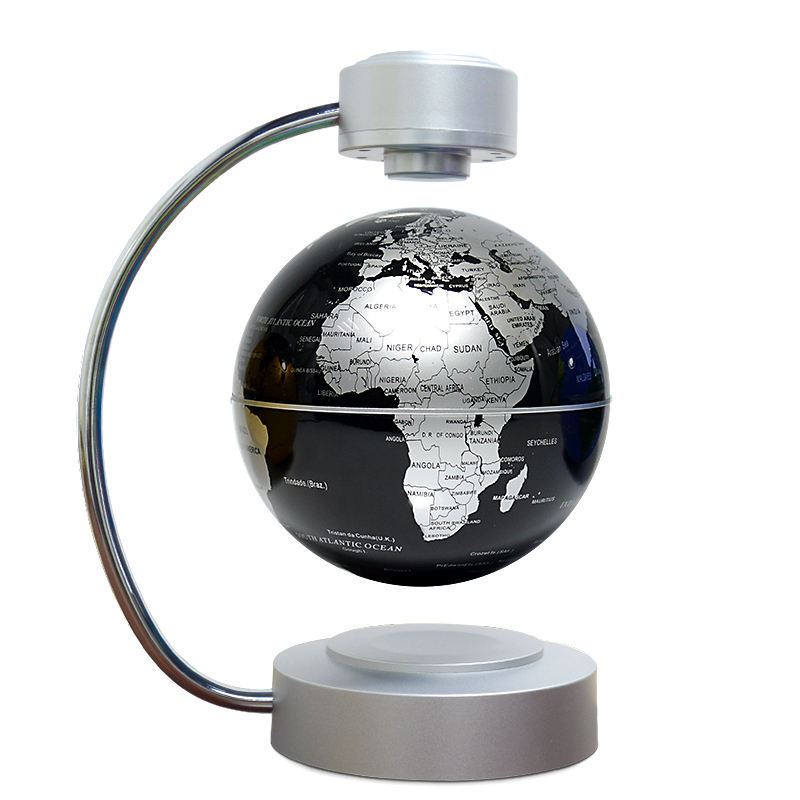 Office And Tech - Magnetische zweefglobe met LED-verlichting, zwevende wereldkaartlamp