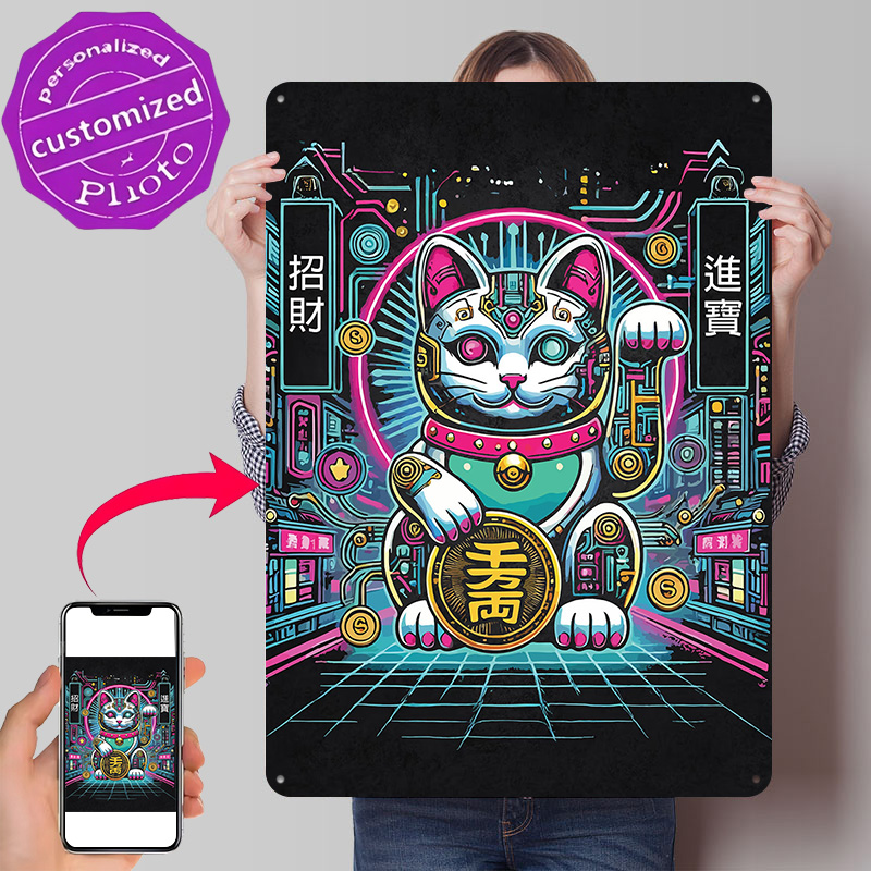 Cyberpunk Maneki Neko - Tech F - Tech Office Wall Art recensie en prijs