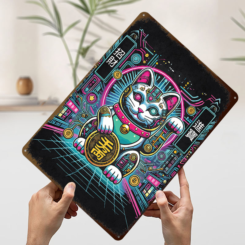 Cyberpunk Maneki Neko - Tech F - Tech Office Wall Art recensie en prijs