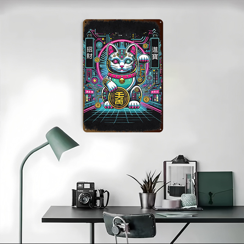 Cyberpunk Maneki Neko - Tech F - Tech Office Wall Art recensie en prijs