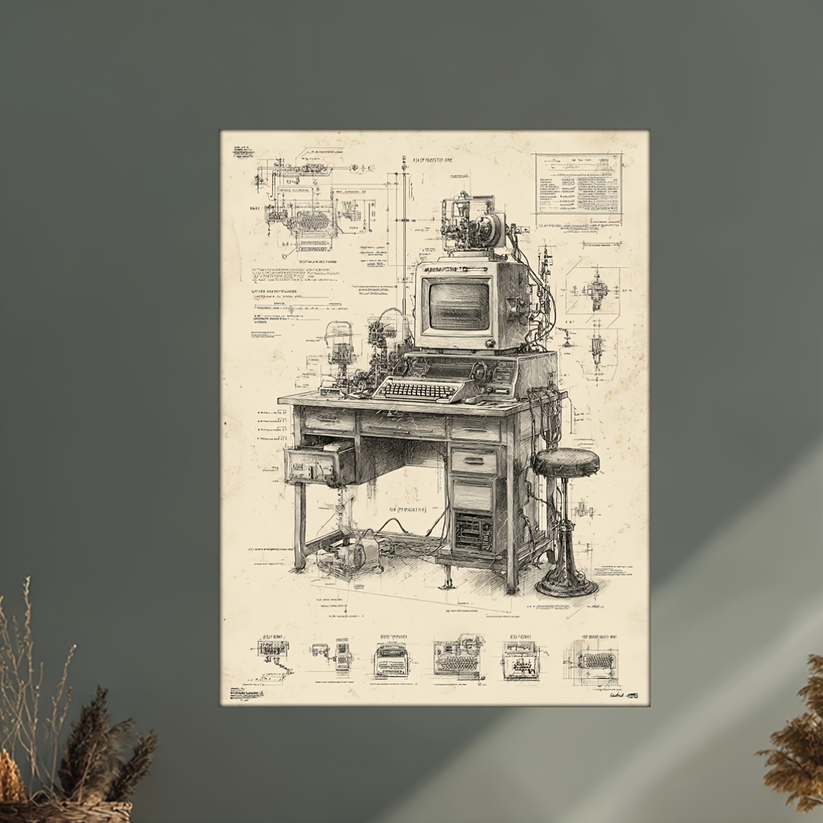 CIFBUY Vintage Computer Uitvin - Tech Office Wall Art recensie en prijs