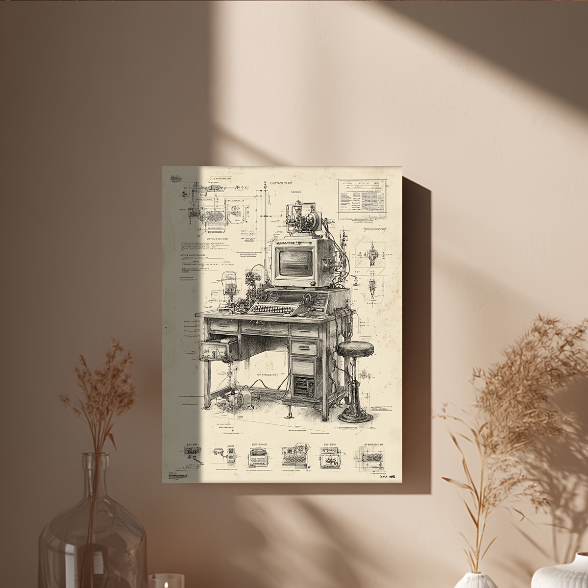 CIFBUY Vintage Computer Uitvin - Tech Office Wall Art recensie en prijs