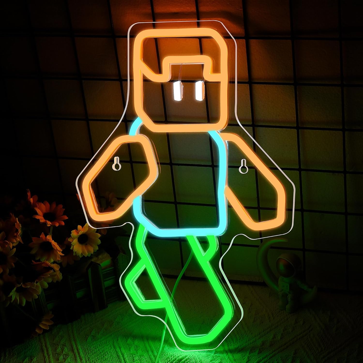 Pixel Art Karakter Neonbord Or - Tech Office Wall Art recensie en prijs