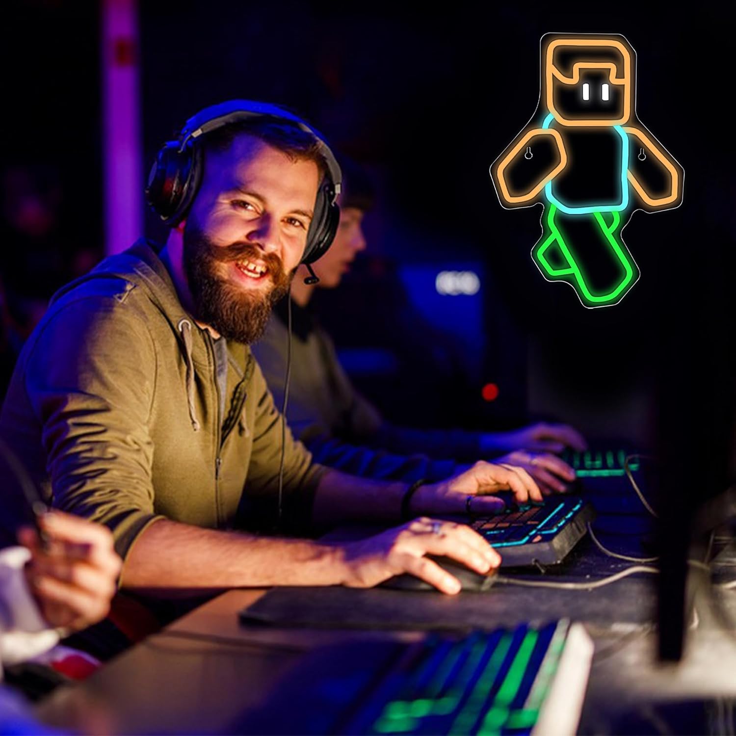 Pixel Art Karakter Neonbord Or - Tech Office Wall Art recensie en prijs